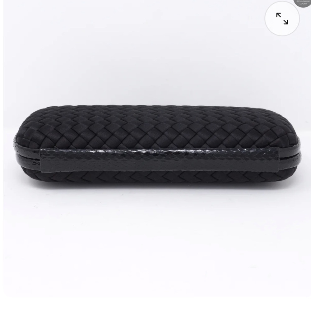 Bottega Veneta pochette knot silk snakeskin clutch black - Picture 5 of 11